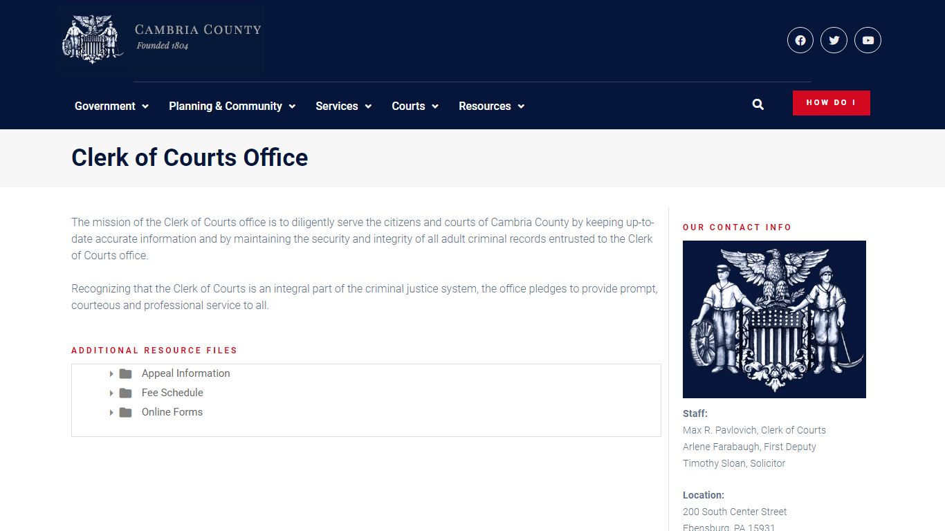 Clerk of Courts Office - Cambria County, PA